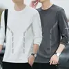 [Destacado] Camiseta de manga larga para hombre, adecuada para primavera y otoño, estilo casual, cuello redondo, corte holgado, transpirable, versátil y ligera, camiseta interior