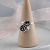 Anillo de plata S925 de ciervo dorado, vintage envejecido, plata tailandesa, para mujer, moda, elegante, rosa, abierto