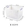 Cesta de almacenamiento de plástico caja de almacenamiento de snacks de escritorio caja de almacenamiento de archivos caja de almacenamiento de artículos varios cesta rectangular de boca estrecha para cocina