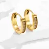 Brincos de Aço Inoxidável Cravejados com Diamantes Estilo Coreano, Lindos Brincos com Design Exclusivo, Brincos de Luxo de Alta Qualidade para Mulheres, Brincos de Aço Titânio
