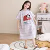 Bata de Noche para Niñas, Pijama Infantil, Verano Holgado de Manga Corta, Falda de Ropa para el Hogar de Princesa para Niña Bebé, Se Puede Usar Afuera en Verano