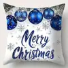 Funda de almohada navideña popular de Amazon con estampado de muñeco de nieve, funda de almohada de lino de alta calidad, funda de cojín de coche elegante
