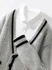 Nuevo Estilo Otoño e Invierno Suéter 100% Lana Pura para Hombre Cuello en V Engrosado Holgado Talla Grande Suéter Versátil Chaqueta Cálida Tejido