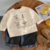 Camiseta de manga larga para niños, nuevos estilos de primavera y otoño, tops de moda para niños y niñas, camiseta interior de dibujos animados casual y versátil