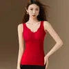 Nuevo chaleco térmico de estilo chino con relieve para mujer, cepillado por ambos lados, forrado de felpa, engrosado, con almohadillas en el pecho, ropa interior térmica de capa base