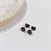 Aretes de Tuerca Geométricos de Estrella de Acero Titanio con Bolas de Acero Grandes y Pequeñas de Moda Simple al por Mayor de Fábrica de Venta Caliente Aretes Perforados Mujeres