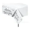 Zb272 Mantel de Nochevieja Copo de Nieve Plateado 130*220cm Mantel de Fiesta Mantel de Fiesta Pe