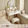 Nova penteadeira pequena estilo creme para quarto que não ocupa muito espaço, mesa de maquiagem simples para espaços pequenos