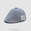 Boné de Baseball da Moda ao Ar Livre para Menino de 1 Ano, Chapéu de Sol Xadrez Estilo Coreano para Meninas