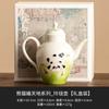 Taza de té con tapa de panda pintada a mano para jugar, tetera de mar, piezas de repuesto para ceremonia del té, juego de té de kung fu de cerámica para el hogar, individual