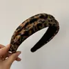 Diadema Ancha Estampado Leopardo Vintage para Mujer, Parte Superior de Corona Alta, Uso Diario, Diadema para Peinar el Cabello, Accesorio para el Cabello que Aumenta el Volumen