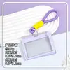 Porta-cartões transparente horizontal da moda para estudantes, cordão para crachá escolar, capa protetora para crachá, porta-cartão IC de comércio exterior no atacado