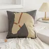 Funda de Almohada con Forma de Cabeza de Caballo Estilo Ins de Lujo Accesible Europeo y Americano Funda de Cojín Creativo para Sofá Habitación de Modelo Cojín de Hotel Cojín Lumbar para Coche