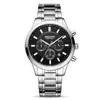 Reloj Megir genuino para hombre, de negocios, de moda, con correa de acero, cronógrafo, resistente al agua, luminoso, de cuarzo, modelo 2150