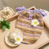 Camiseta sin mangas de tirantes a cuadros de cereza de dibujos animados para primavera y verano para perros Teddy pequeños y medianos, Ropa cómoda y transpirable de dos patas para mascotas
