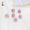 Contas de Laca Cloisonné de 8mm, Contas Soltas com Esmalte Gotejado, Banhado a Cobre com 18K, Contas Espaçadoras na Cor Azul Queimado, Para Pulseira Colar DIY