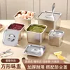 Contenedor Cuadrado para Saborizantes de Acero Inoxidable, Engrosado, Nuevo Modelo Comercial para Tiendas de Té de Leche, Puestos Callejeros, Restaurantes de Hot Pot, y para Almacenar Manteca y Condimento de Chile