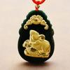 Guan Yu Jade Hetian Natural con Incrustaciones de Oro Colgante de Jade Negro Colgante Signos del Zodíaco Chino Transmisión en Vivo Dropshipping S2010101