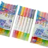 Novo Iluminador Mágico que Muda de Cor com Glitter Dupla Ponta Cor Pastel Fina Caneta Marcadora para Diário de Estudante Direto do Fabricante