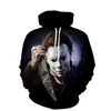 Cos Moonlight Panic Horror Horror Horror Vestido Suéter Impresión 3D Moda Europea y Americana Halloween Sudadera con Capucha