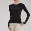 Pilates Yoga Fitness Correr Ciclismo Ajustado Adelgazante Manga Larga Desnudo Secado Rápido Entrenamiento Hombro Top Deportivo para Mujer
