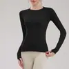 Top Deportivo para Mujer Otoño e Invierno Ajustado Cuello Redondo Secado Rápido Traje de Yoga Profesional Transpirable para Correr Entrenamiento Fitness Manga Larga