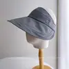 Boné Visor de Cor Lisa Simples com Proteção Solar para Mulheres, Novo Estilo de Verão Versátil Casual para Férias e Deslocamento