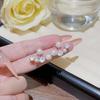 Agulha de Prata 925 Moda Coreana Brincos de Pérola Studs de Orelha Luxo Leve Joias High-End Doce Personalidade Temperamento Mulheres