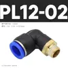 1 Conector Rápido Pneumático, Conector de Engate Rápido, Cotovelo Rosqueado Pl8-02 /4-M5/6-01/10-03