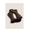 Botas Largas Pequeñas de Nuevo Estilo 2025 Zapatos de Mujer Estilo Británico Invierno Forradas de Vellón Media Pantorrilla Altas Tipo Caballero para Mujer