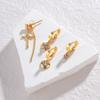 Pendientes de borla de amor con diamantes de oro de 18 quilates y acero inoxidable, estilo Joker de cuatro piezas con hebilla de oreja de alta calidad en color rojo, venta al por mayor