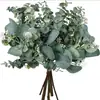 Corte de árvore de eucalipto artificial faça você mesmo galho curto transfronteiriço folha de árvore de eucalipto com simulação de fruto folha de plantio verde