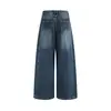 2026 Nuevos Jeans Americanos Retro Lavados y Cosidos de Cintura Alta, Holgados de Pierna Ancha para Mujer Otoño/Invierno Dropshipping