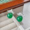 Nuevo Set de Joyería Calcedonia Verde Imperial Natural Aretes de Cena Lujo para Mujer Listo para Usar Collar de Joyería de Ágata