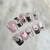 Uñas Postizas Artesanales Ojo de Gato Desmontables Manicura Uñas Cortas Estilo Ballet Tallas Variadas Uñas Postizas 10 Piezas Mayoreo