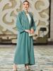 Nueva Abaya de Primavera y Verano con Bordado a Mano de Pedrería y Cárdigan, Ropa para Mujer Lista para Enviar