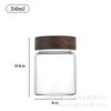 Frasco Hermético de Vidrio Almacenamiento de Cocina Tapa de Madera de Acacia Alto Boro Vidrio Borosilicatado Frasco de Almacenamiento Roscado Frasco Transparente para Almacenamiento de Granos de Té