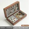 Caja de Joyería de Madera Maciza de Nogal Negro Caja de Almacenamiento Exquisita Caja de Almacenamiento de Joyería Fina Anillos Pendientes Joyería de Oro