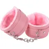 Conjunto de Algemas Sm para Brinquedo Sexual Feminino Algemas para Pés Restrição Fivela Cruzada Pelúcia Conjunto de 3 Peças para Treinamento Masturbação