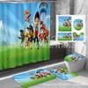 Amazon Popular Internacional Serie Patrulla Canina Impresión Digital Poliéster Impermeable y Antimoho Cortina de Ducha Juego de Cuatro Piezas Fabricante