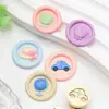 Cabeça de Carimbo de Cera Mini Divertida com Design em Relevo de Bolo e Carrinho de Brinquedo, Carimbo de Cobre para Presentes, Cartões de Cumprimentos e Diários Infantis