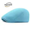 Gorra de Malla Hueca de Verano Color Sólido para Hombre Boina para Mujer Gorra de Periodista Retro Británica Casual Gorra de Malla Transpirable