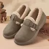 Sapatos de inverno femininos forrados com fleece, grossos, confortáveis e quentes, novo estilo 2026, leves, antiderrapantes, com sola macia e fofos