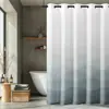 Cortina de ducha transfronteriza con diseño de ola de mar color lila degradado, impresa digitalmente, cortina divisoria impermeable y a prueba de moho para baño
