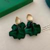 Pendientes Largos con Borla de Flor de Zirconia con un Toque de Lujo Ligero y de Alta Gama, Pendientes de Artesanía Pesada Estilo Bosque, Modernos y de Diseño Único