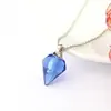 Collar con Botella de Perfume de Rosca para Hacer Manualidades Colgante de Frasco Dispensador de Aceite Esencial Collar de Botella de Cristal Azul Simple y de Moda