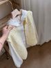 Suéter Chaleco Chaqueta de Punto de un Solo Botón Dulce para Mujer Otoño e Invierno Nuevo Estilo Coreano Chaleco de Ganchillo Tejido
