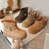 Zapatos de Algodón Cálidos Botines Cortos Retro de Invierno Botas de Nieve Unisex para Niños Botas de Algodón Gruesas con Felpa Botas de Algodón Gruesas de Invierno de Moda Versátiles