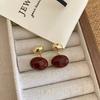 Aretes geométricos hechos a mano con textura mate cepillada para mujer, moda nicho, diseño versátil, aretes elegantes de lujo ligero