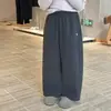 Pantalones Casuales de Pierna Ancha de Sarga para Niñas Aimo Beibei Pantalones Largos Rectos de Estilo Coreano para Niños Pantalones de Lana Lisos y Caídos
